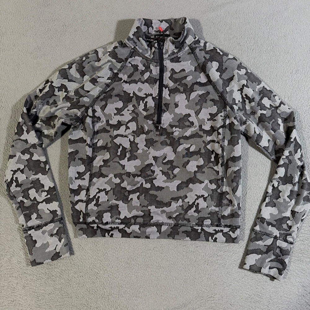 Spyder Active Women's Camo Print 1/4 Zip Long Sleeve‎ Athletic Pullover Shirt Sm